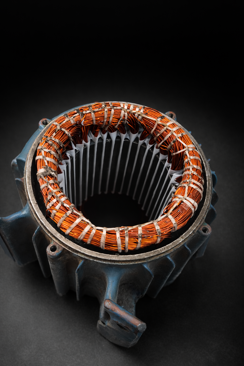 Estator elétrico com enrolamento de cobre